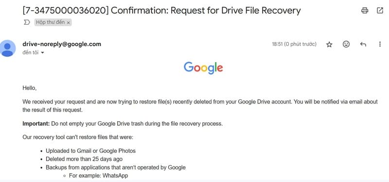 Hướng dẫn cách khôi phục file đã xóa vĩnh viễn trên Google Drive