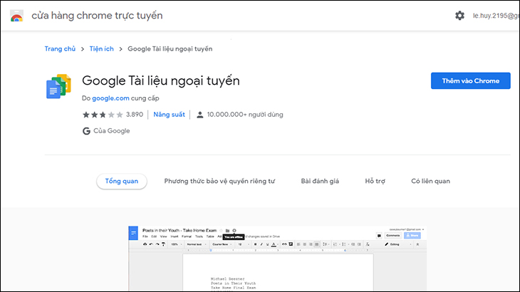 dùng Google Docs không cần kết nối mạng