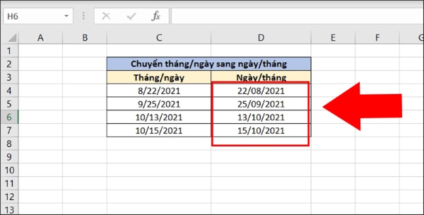 Sửa lỗi định dạng ngày tháng trong Excel