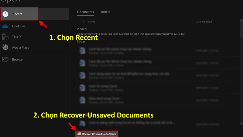 cách lấy lại file Word chưa kịp lưu với tính năng AutoSave và AutoRecover