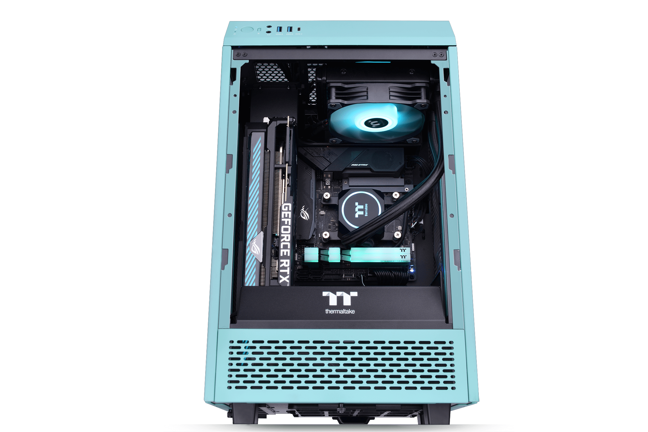 Thùng Máy Không Nguồn Thermaltake Tower 100 Tg Turquoise