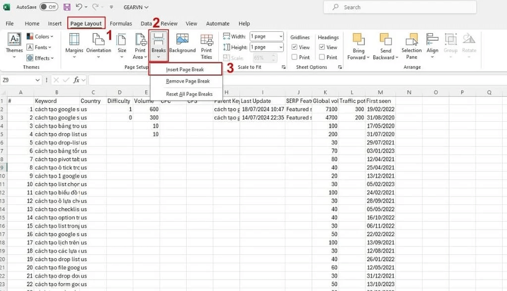 cách in file Excel trên khổ A4