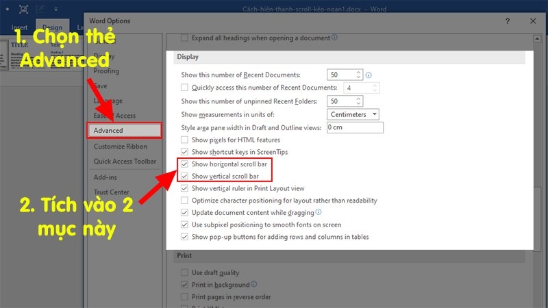 Hướng dẫn hiện thanh cuộn trong Word đơn giản, nhanh chóng