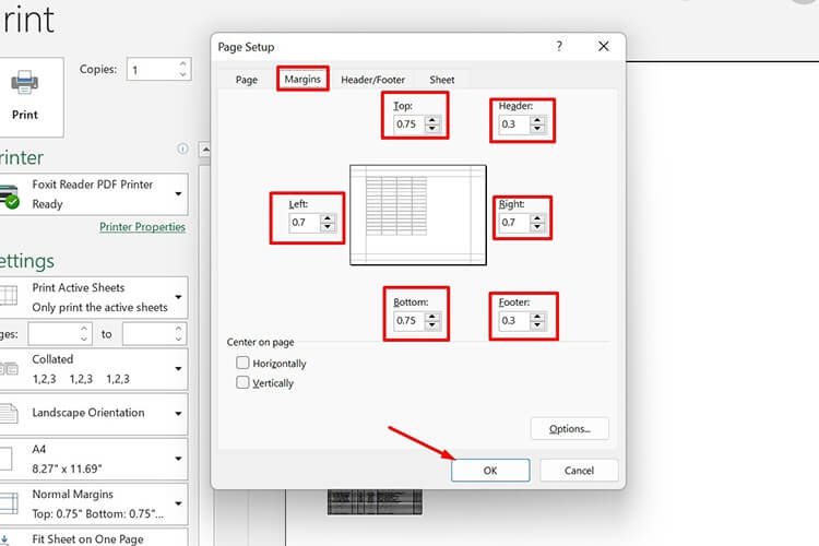 lưu ý quan trọng khi in file Excel ra giấy