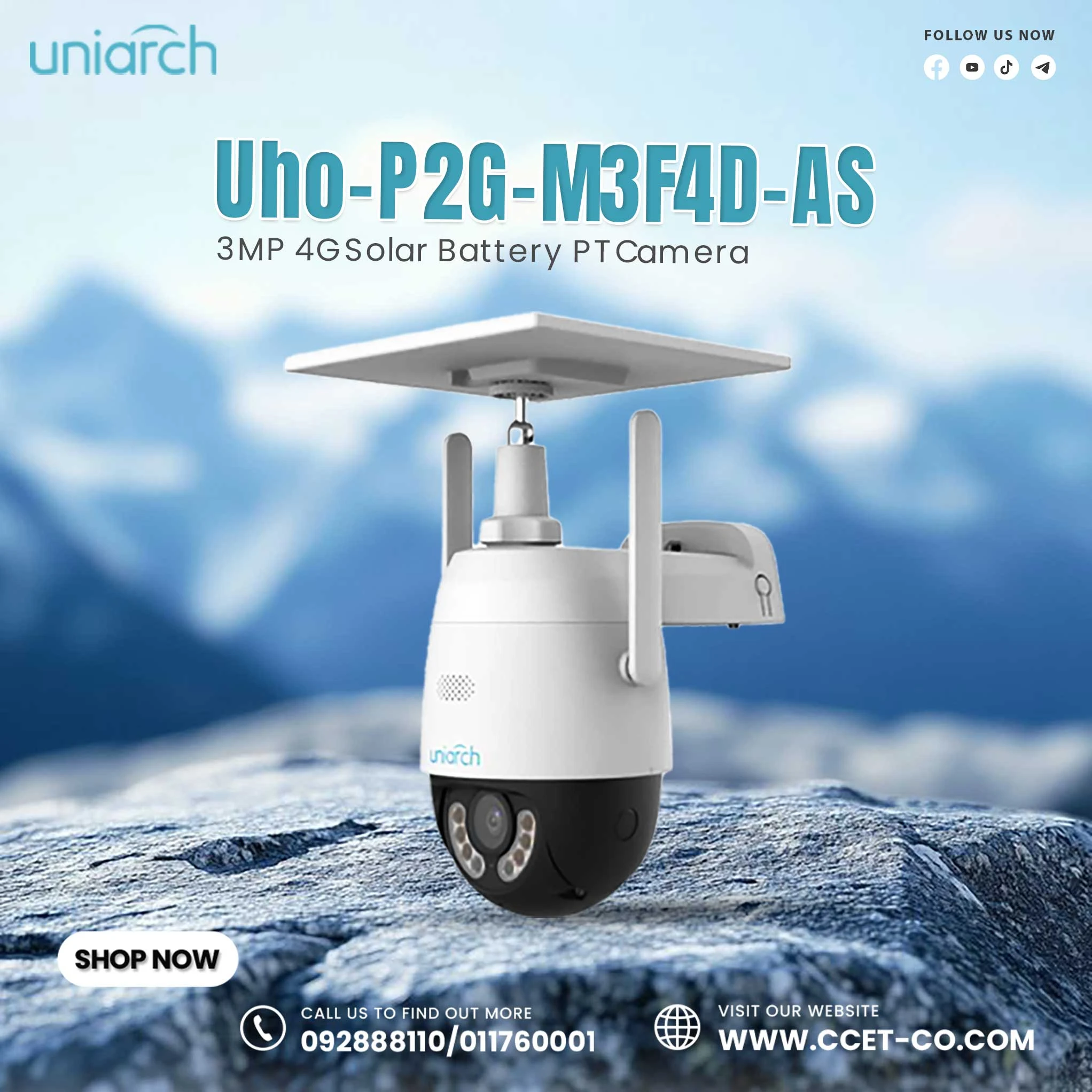 Camera IP WIFI UNV Uho-P2G-M3F4D-AS Hỗ trợ Sim 4G