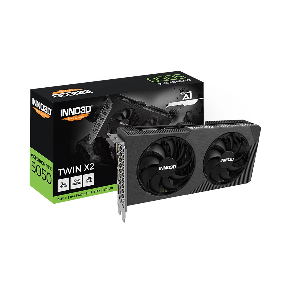 VGA INNO3D GeForce RTX 5050 8GB Twin X2 Chính Hãng – Card Đồ Họa Giá Rẻ, Hiệu Năng Mạnh Mẽ